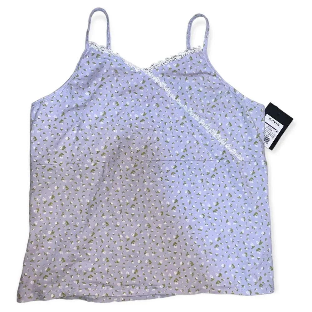 Floral lace trim crop